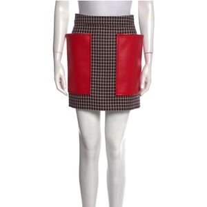 Insane real Burberry mini skirt xs wool with genuine leather massive pockets
